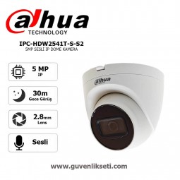 Dahua IPC-HDW2541T-S-S2 5mp Wizsense ve Sesli ip Dome Kamera Dahua IPC-HDW2541T-S-S2 5mp Wizsense ve Sesli ip Dome Kamera